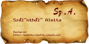 Szánthó Aletta névjegykártya